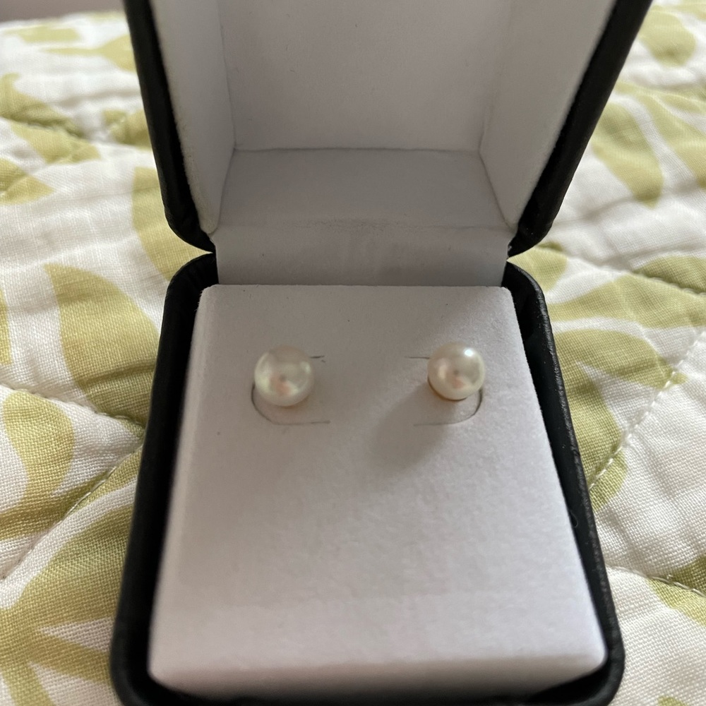 REAL Fresh Water Pearl Studs with Gold Backing